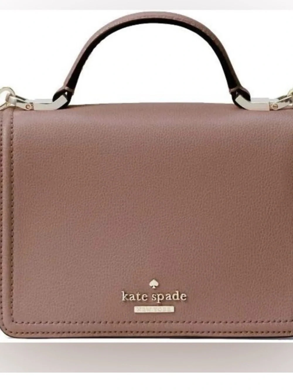 Kate Spade New York Taupe/Brown Top-Handle Leather Crossbody Bag NWOT